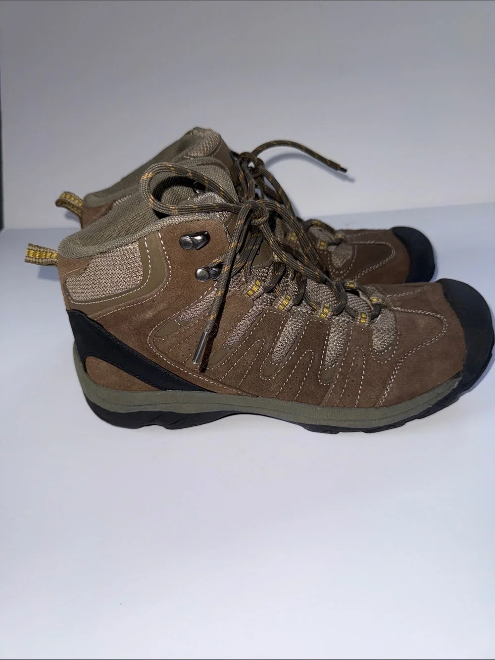 Ozark Trail Brown and Olive Hiking Boots